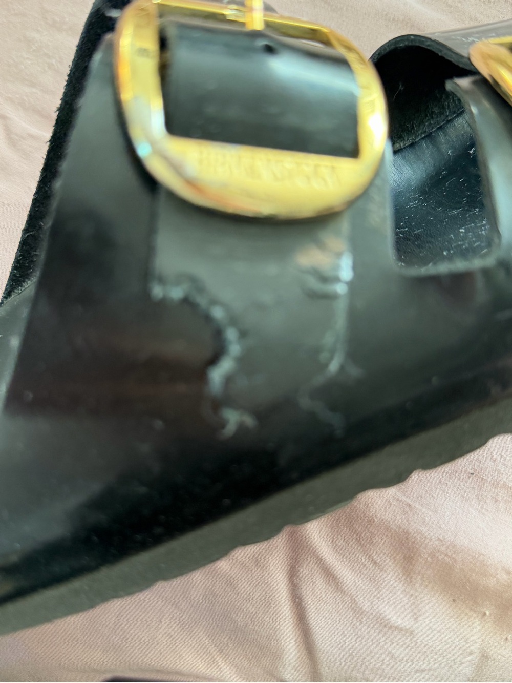 Birkenstock Black Sandals with Gold Buckles - Picture 4 of 4